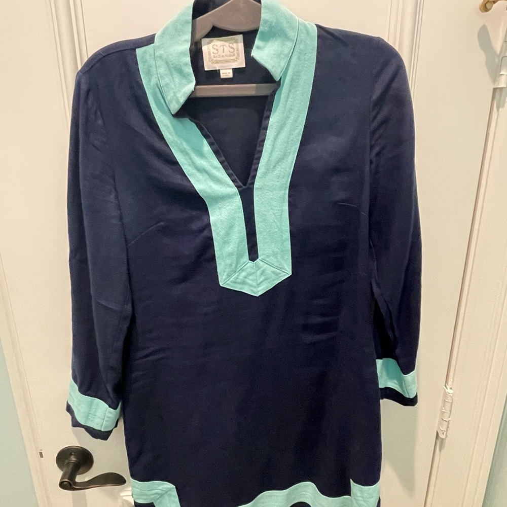 Sail to Sable navy linen dress Sz Small